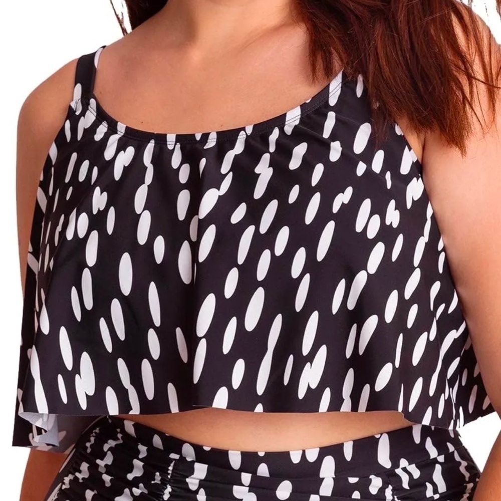 New Shapermint Ruffle Bikini Top Large and XL